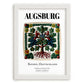 Augsburg, Germany – Travel Poster, placed in minimal white frame