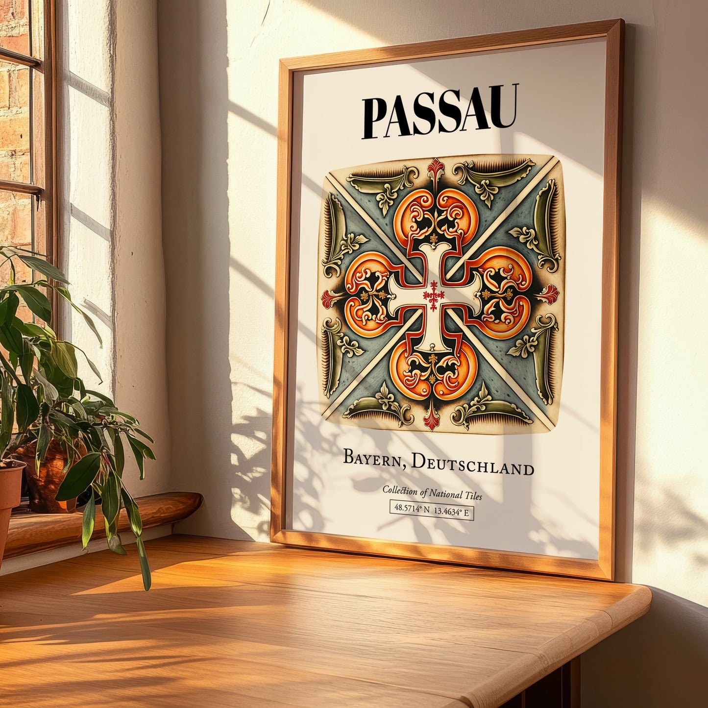 Passau, Germany – Global Cities Wall Print, clean layout with no caption