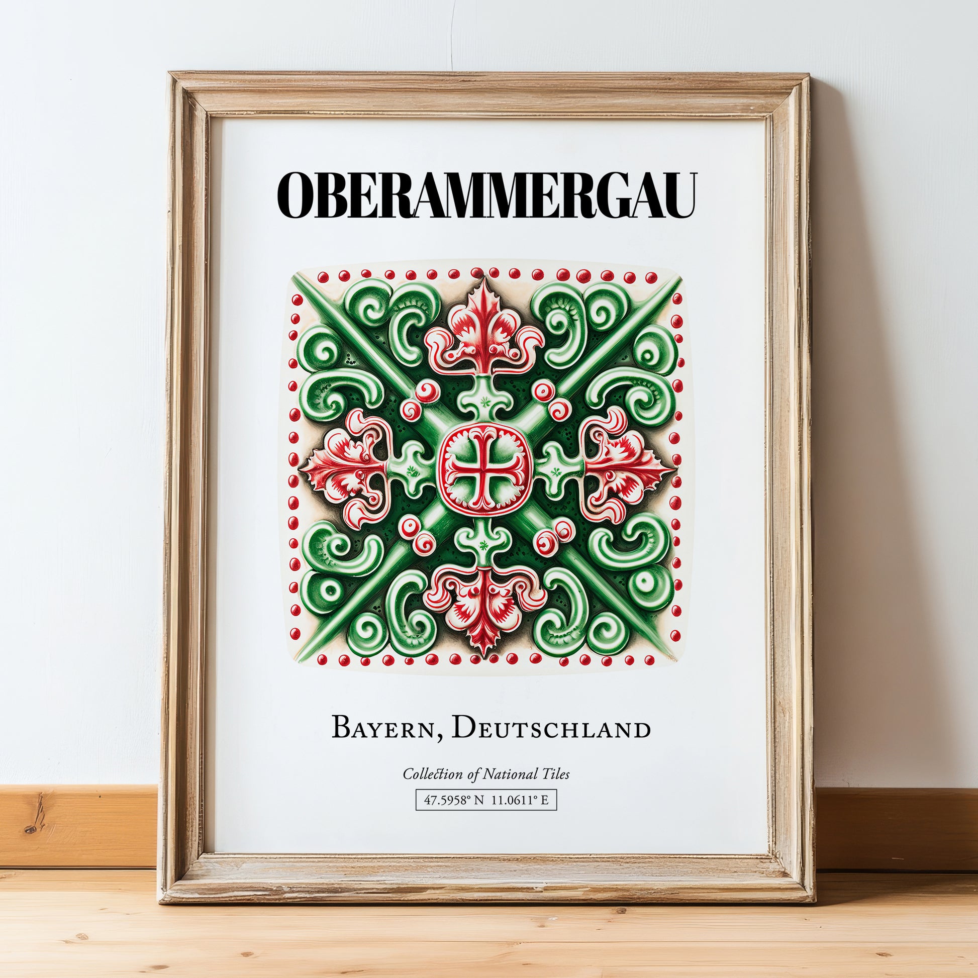 Oberammergau, Germany – Global Wall Art, in wooden frame leaning on the floor