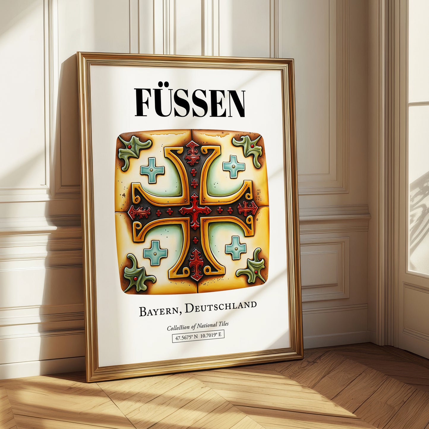 Füssen, Germany – Travel Memories Wall Print, styled in a charming Paris street view