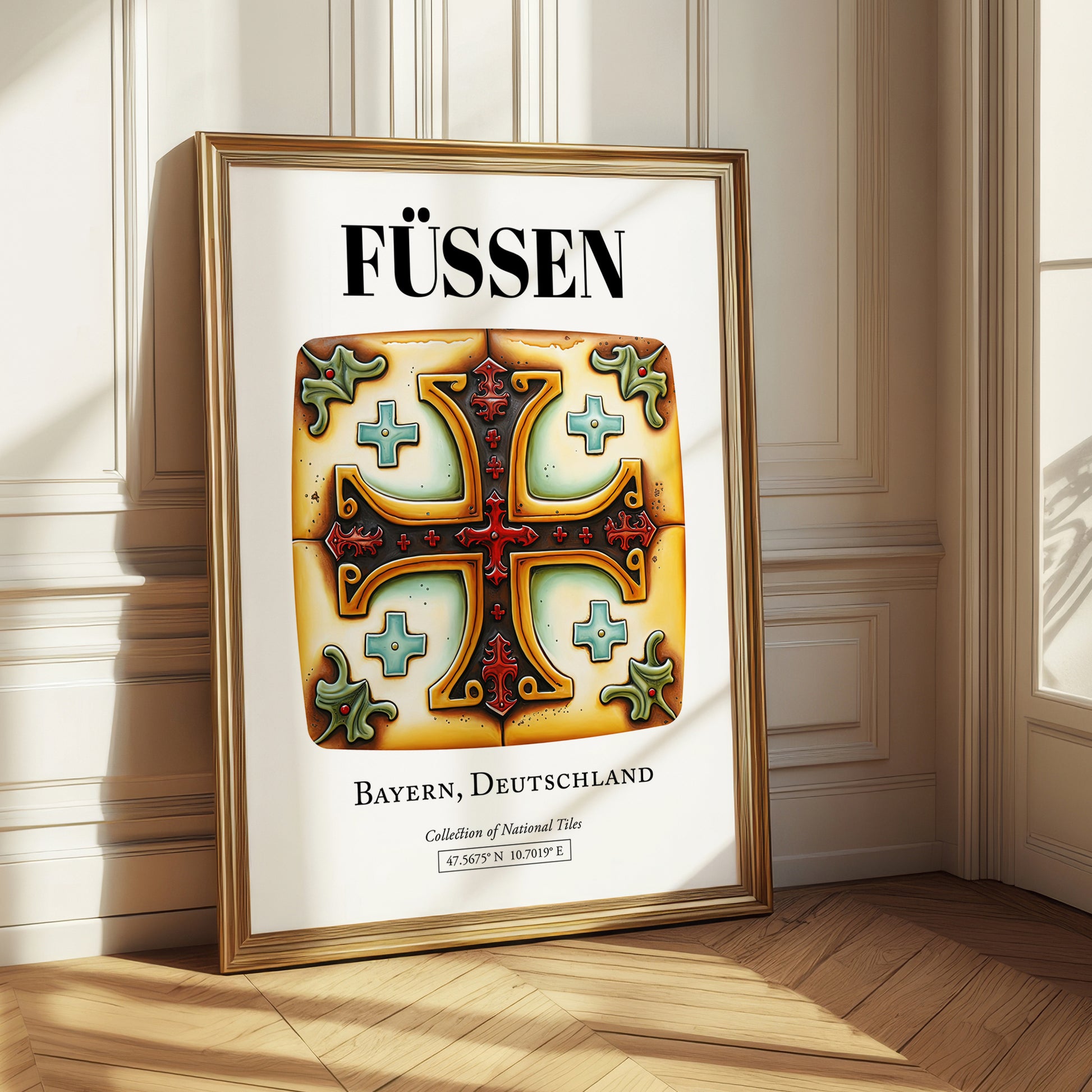 Füssen, Germany – Travel Memories Wall Print, styled in a charming Paris street view
