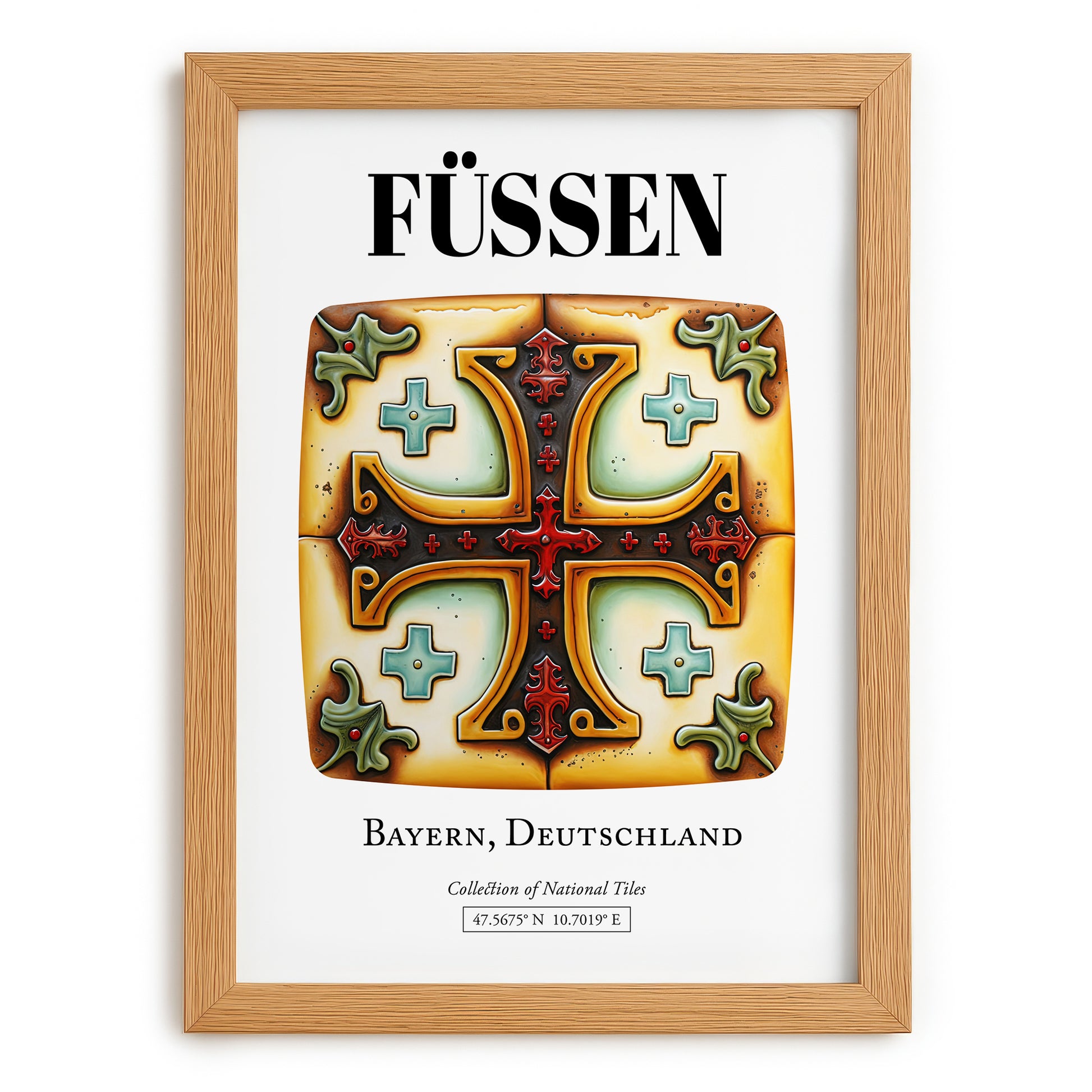 Füssen, Germany – Travel Memories Wall Print, set in oak frame