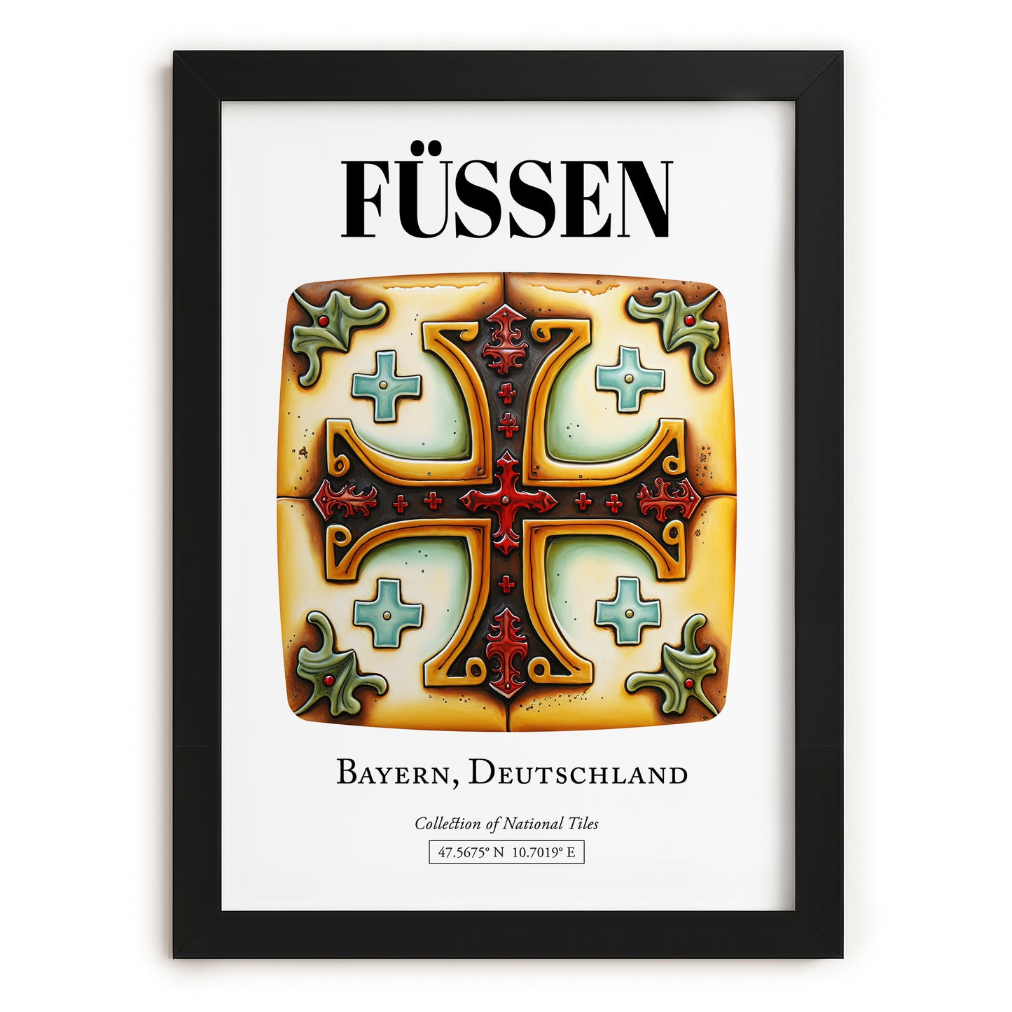Füssen, Germany – Travel Memories Wall Print, in sleek black frame