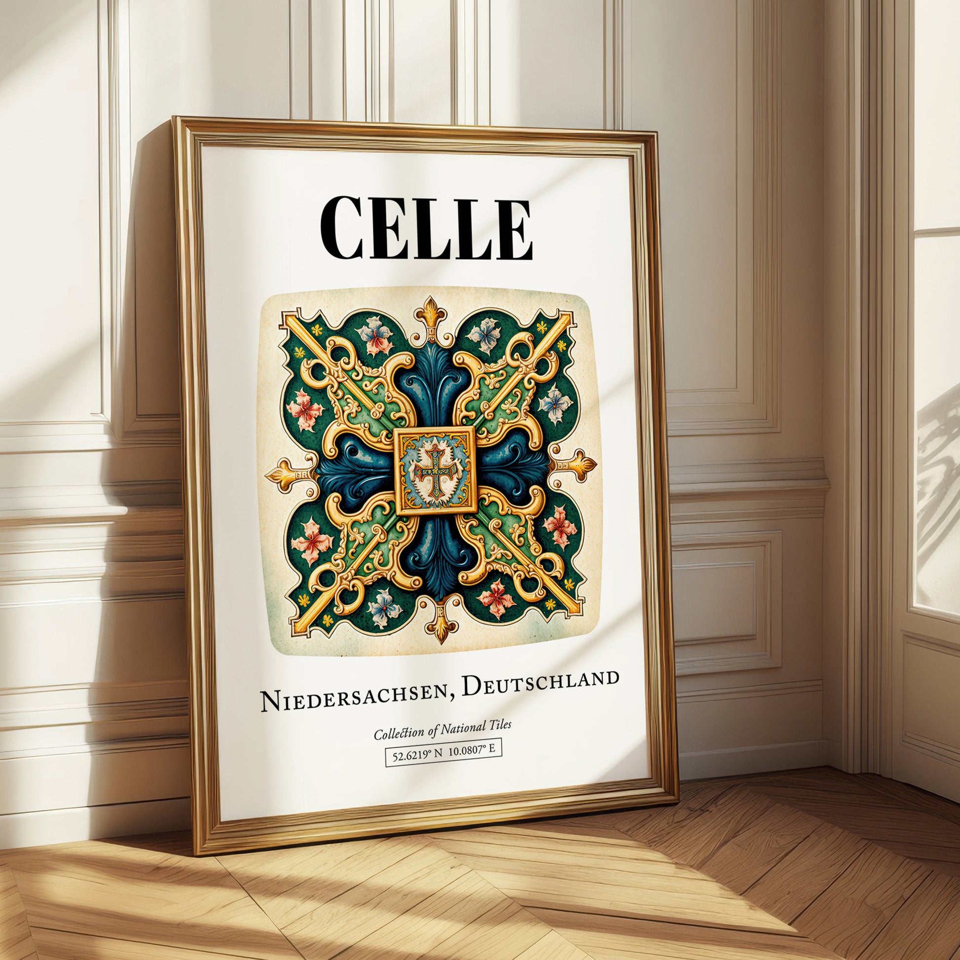 Celle, Germany – Travel Poster, styled in a charming Paris street view