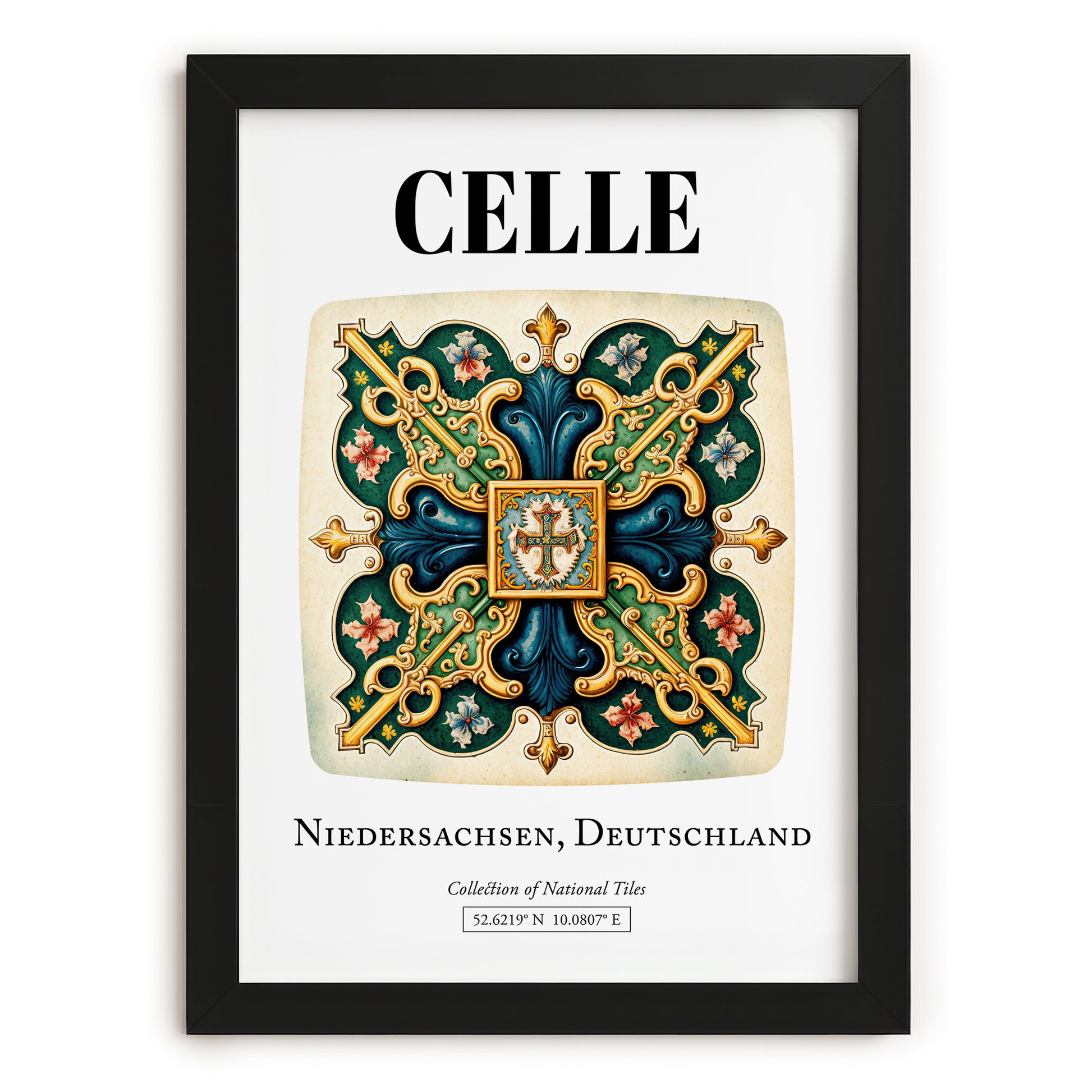 Celle, Germany – Travel Poster, in sleek black frame