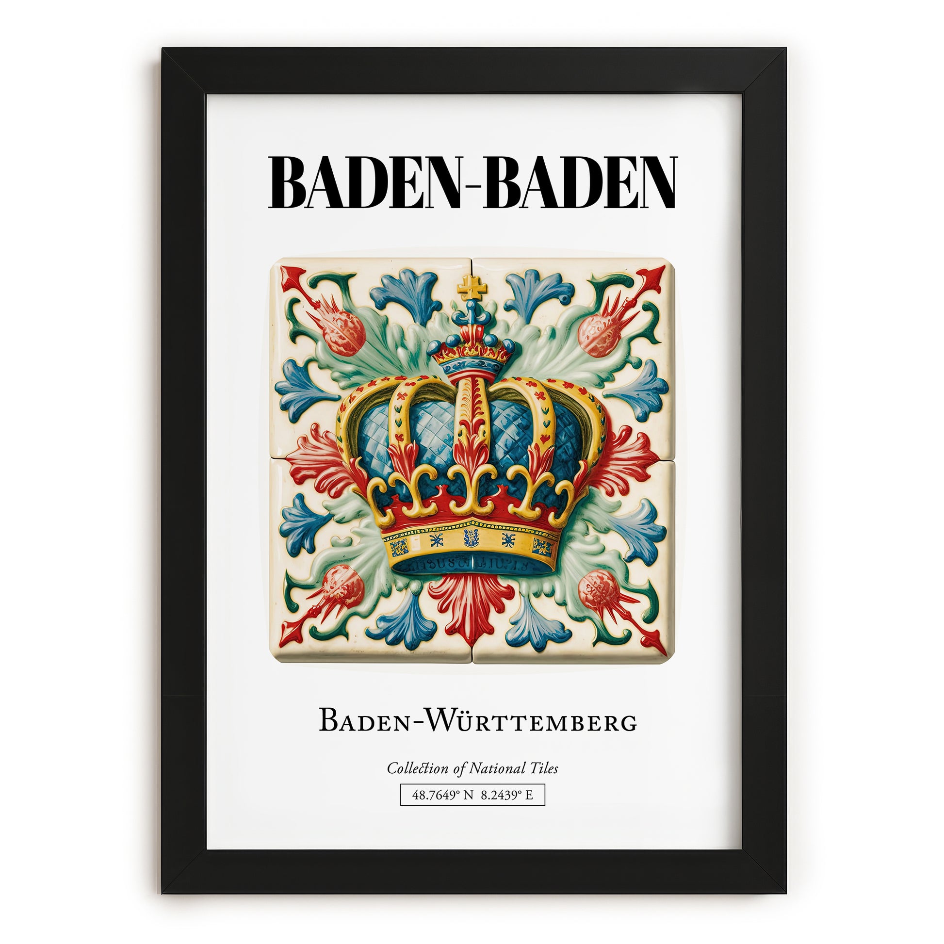 Baden-baden, Germany – Travel Wall Art, in sleek black frame