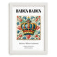 Baden-baden, Germany – Travel Wall Art, placed in minimal white frame