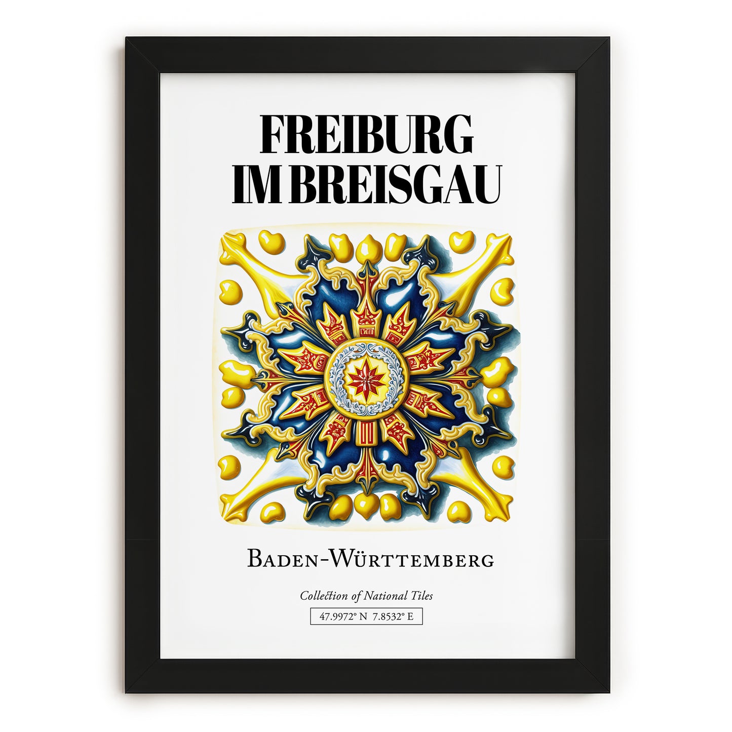 Freiburg Im Breisgau, Germany – Travel Print, in sleek black frame