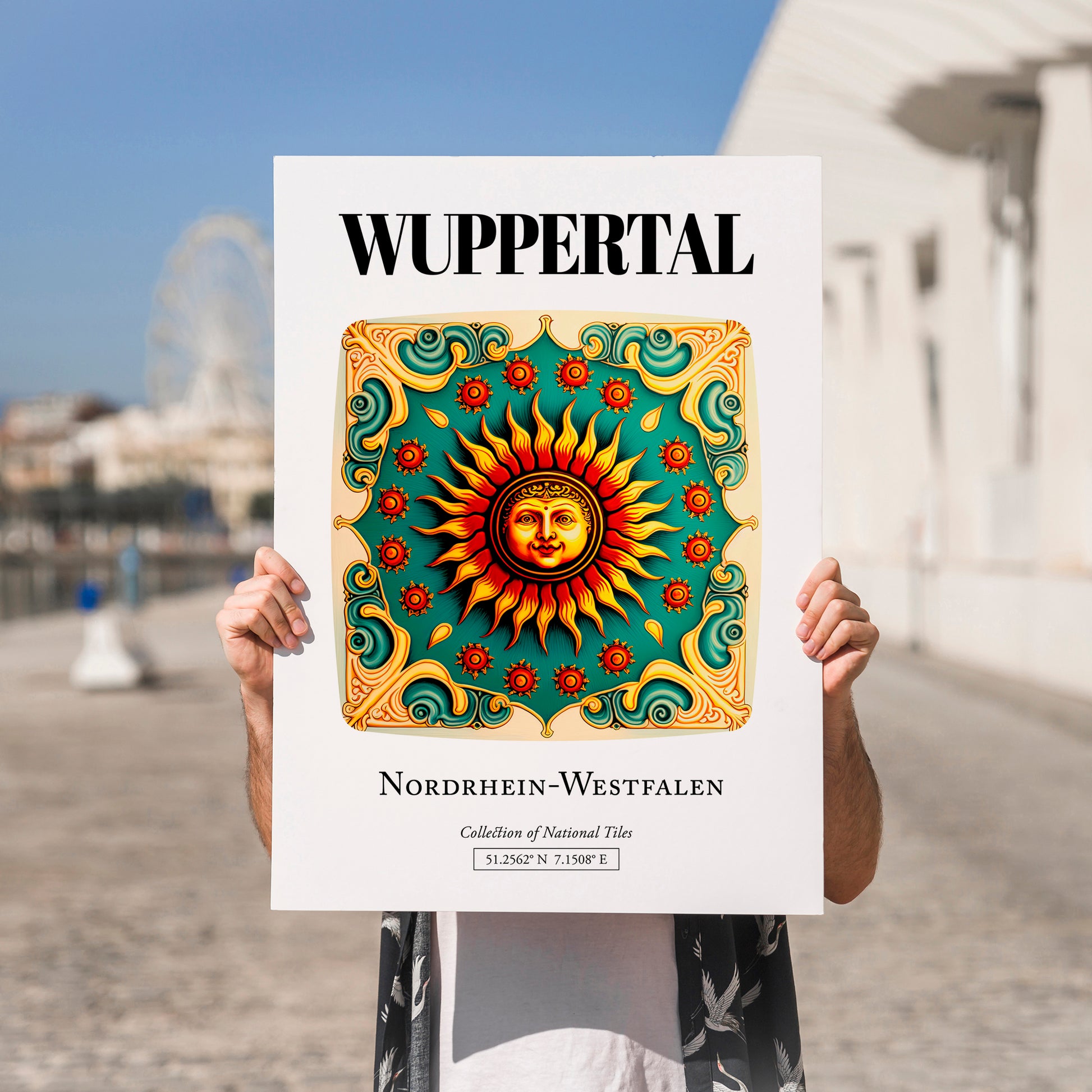 Wuppertal, Germany – Travel Wall Art, no-text version framed in wood