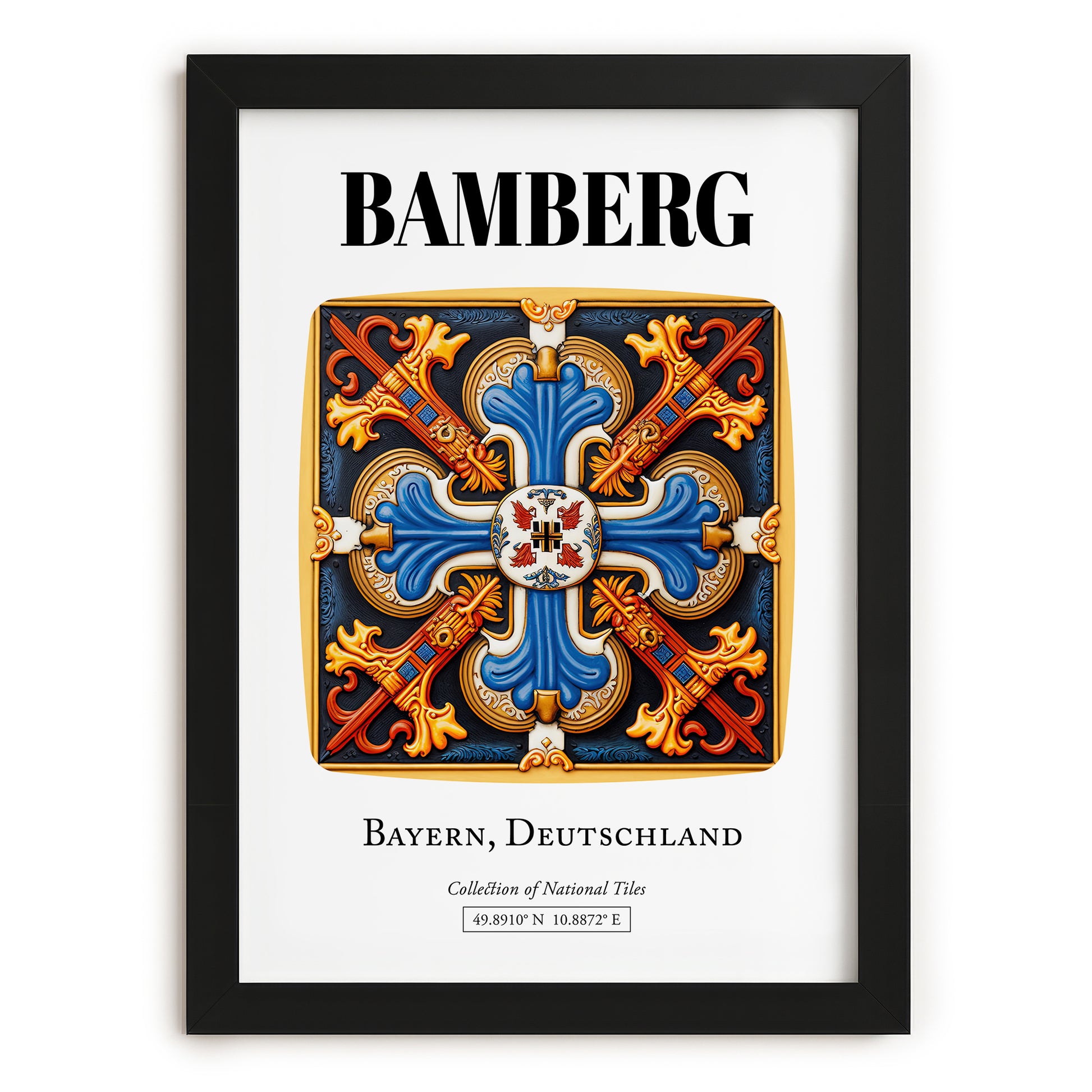 Bamberg, Germany – Travel Poster, in sleek black frame