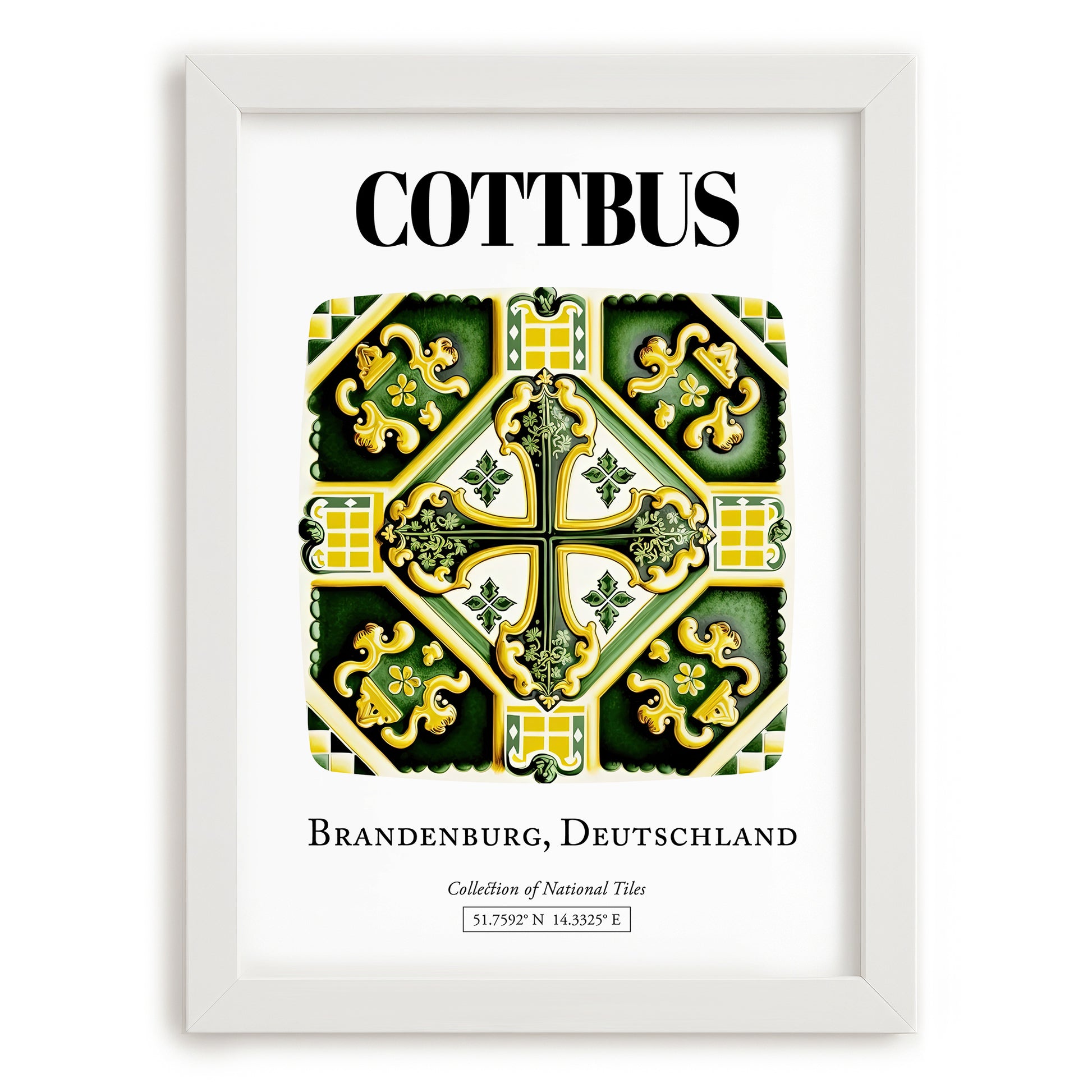 Cottbus, Germany – National Pride Wall Decor, placed in minimal white frame