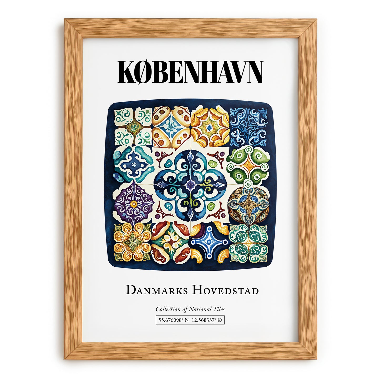 København, Denmark – National Pride Wall Decor, set in oak frame