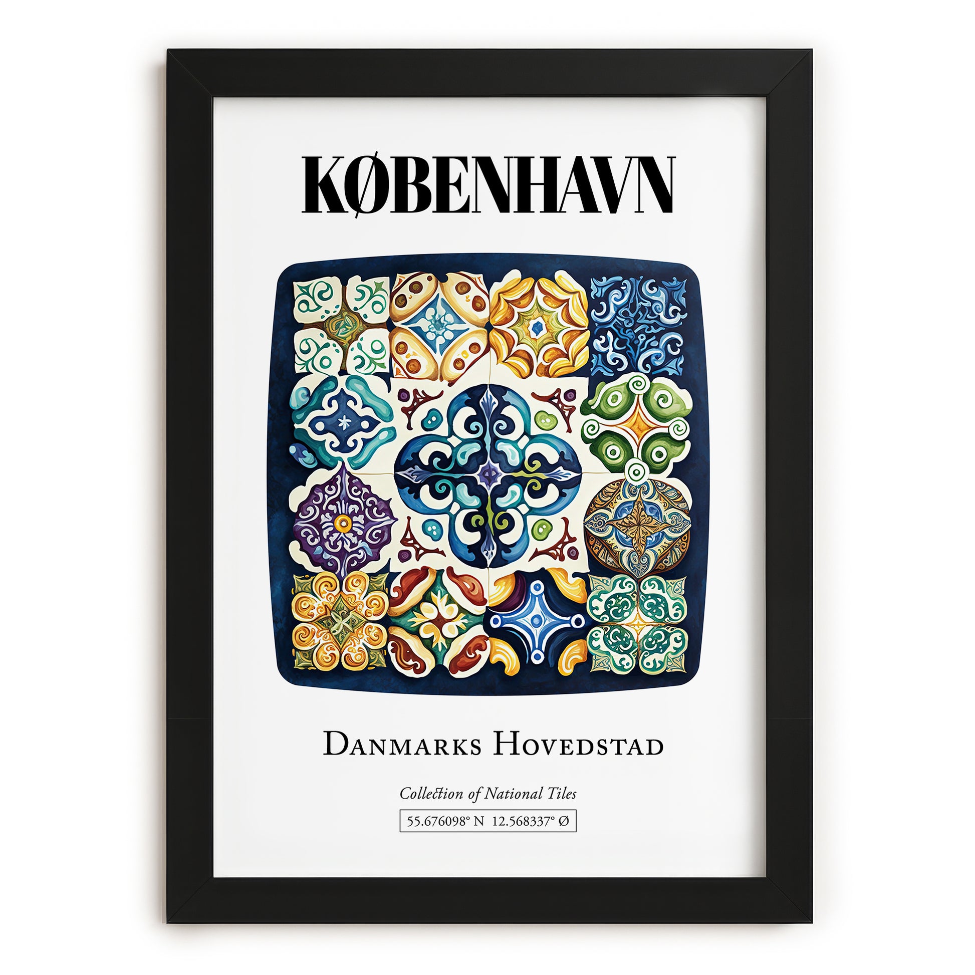 København, Denmark – National Pride Wall Decor, in sleek black frame