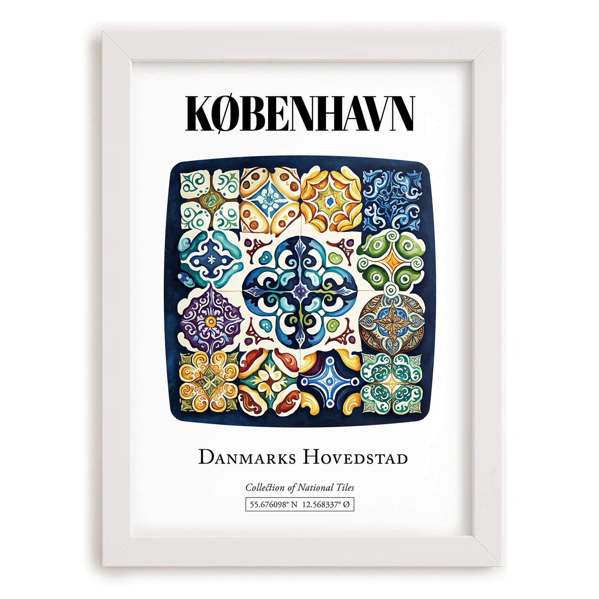 København, Denmark – National Pride Wall Decor, placed in minimal white frame