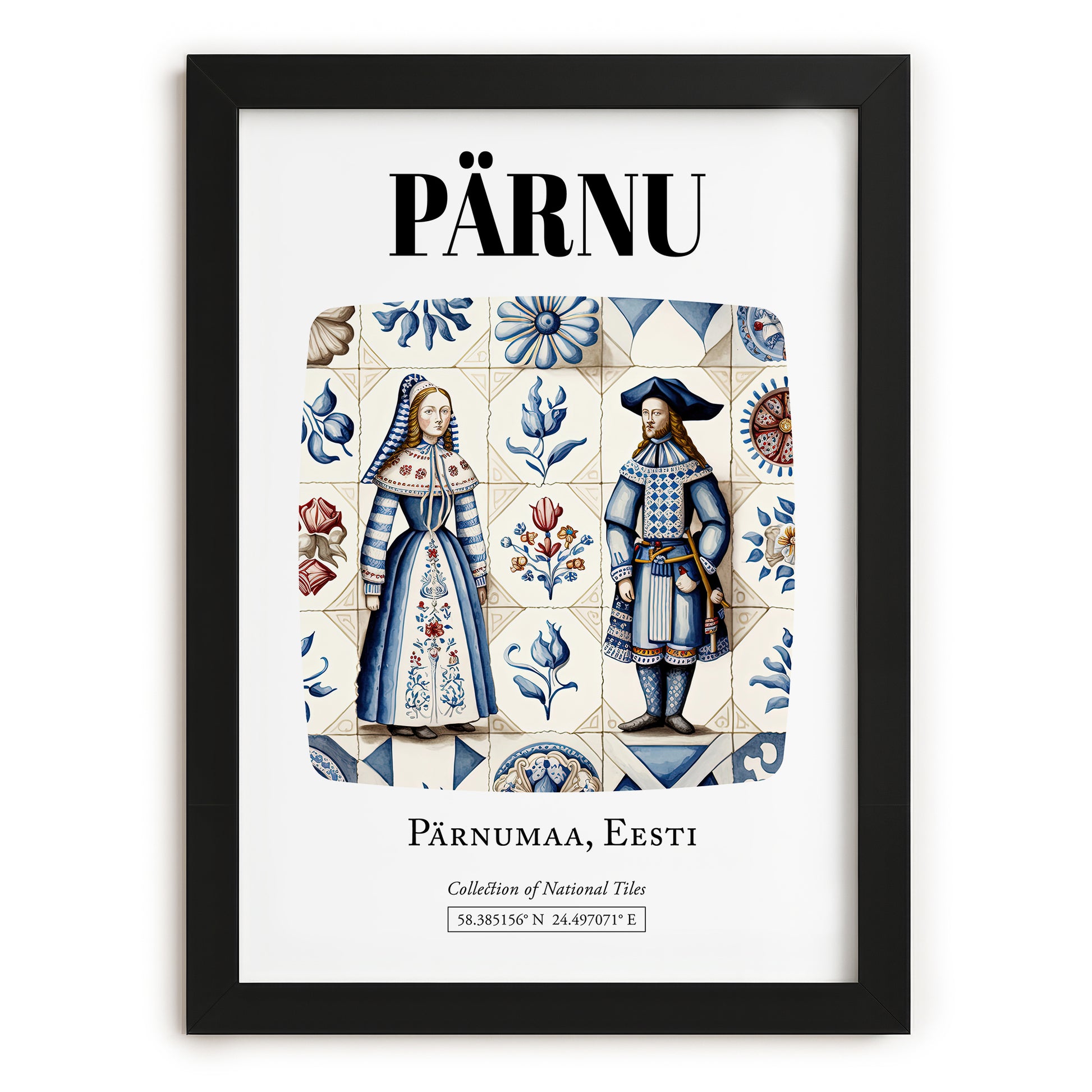Pärnu, Estonia – Travel Wall Decor, in sleek black frame