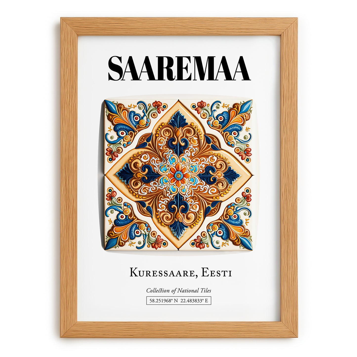 Kuressaare, Estonia – Tourist Destination Poster, set in oak frame