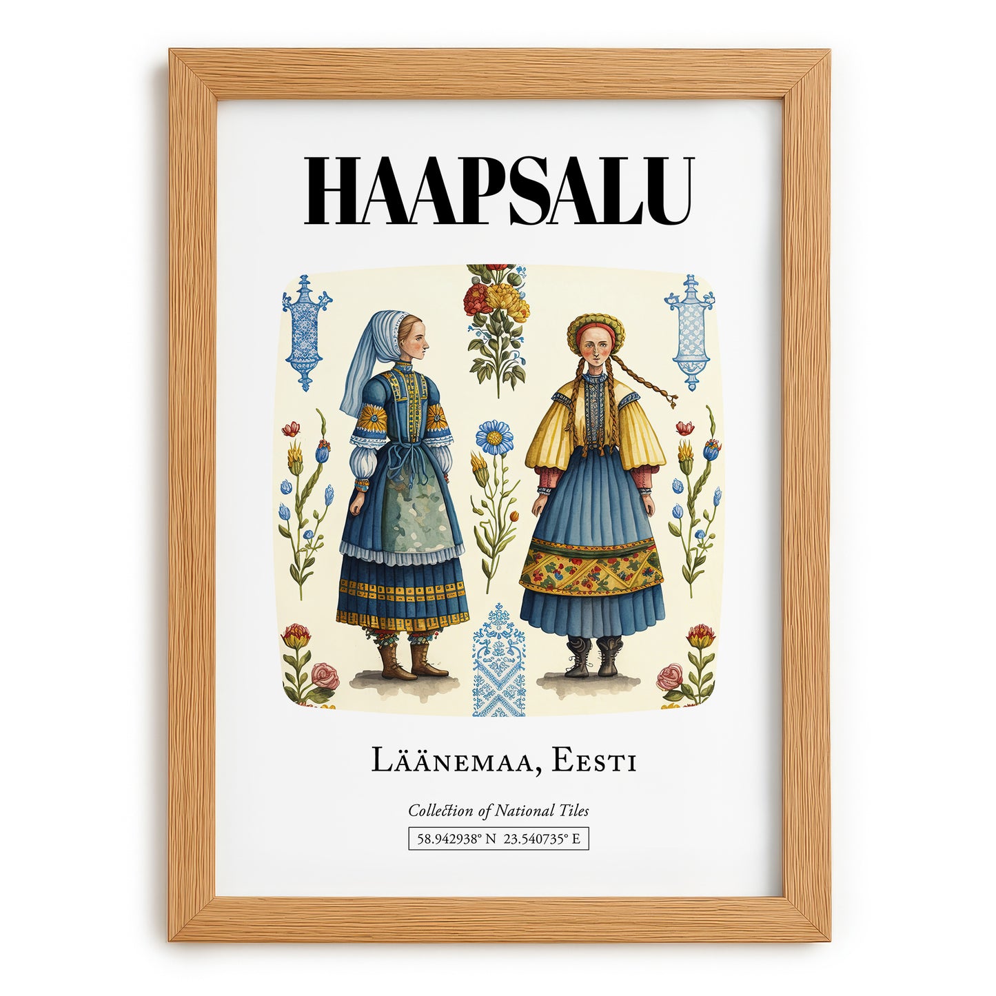 Haapsalu, Estonia – Travel Poster, set in oak frame