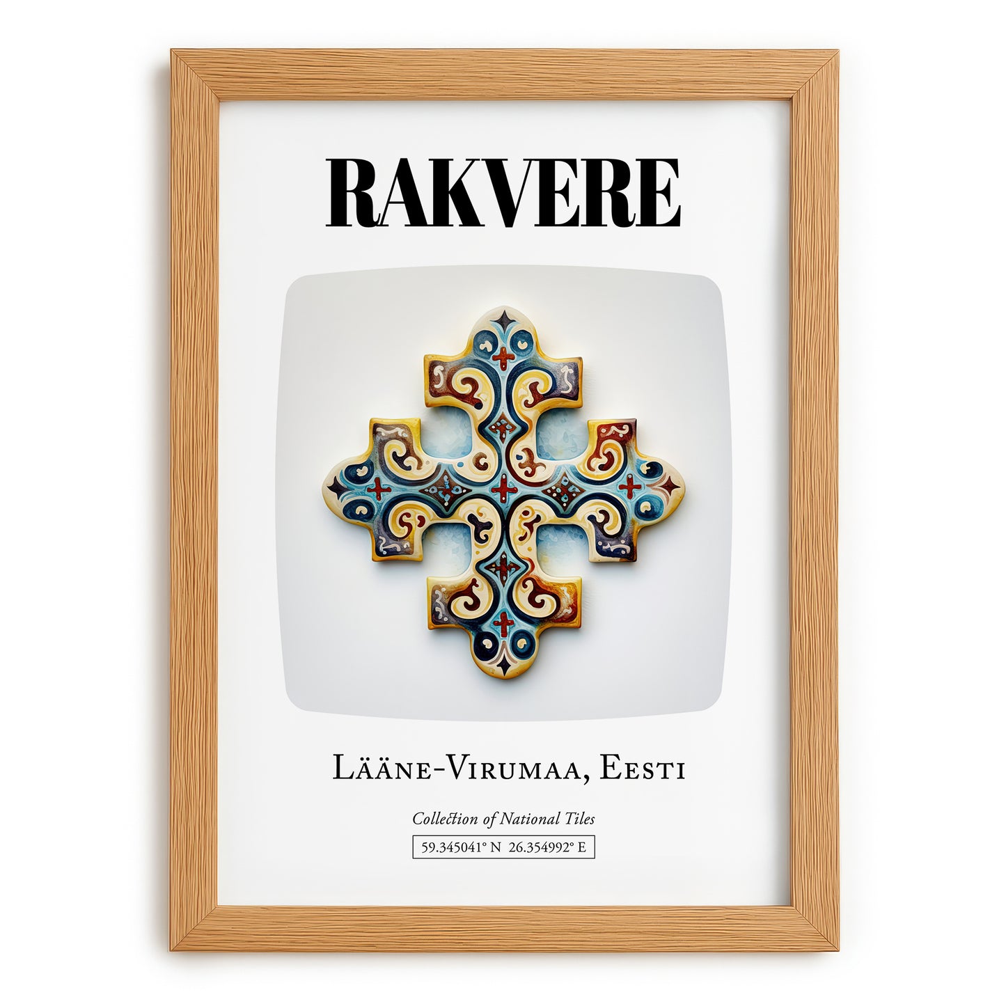 Rakvere, Estonia – Away From Home Poster, set in oak frame