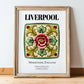 Liverpool, England – Travel Wall Art, in wooden frame leaning on the floor