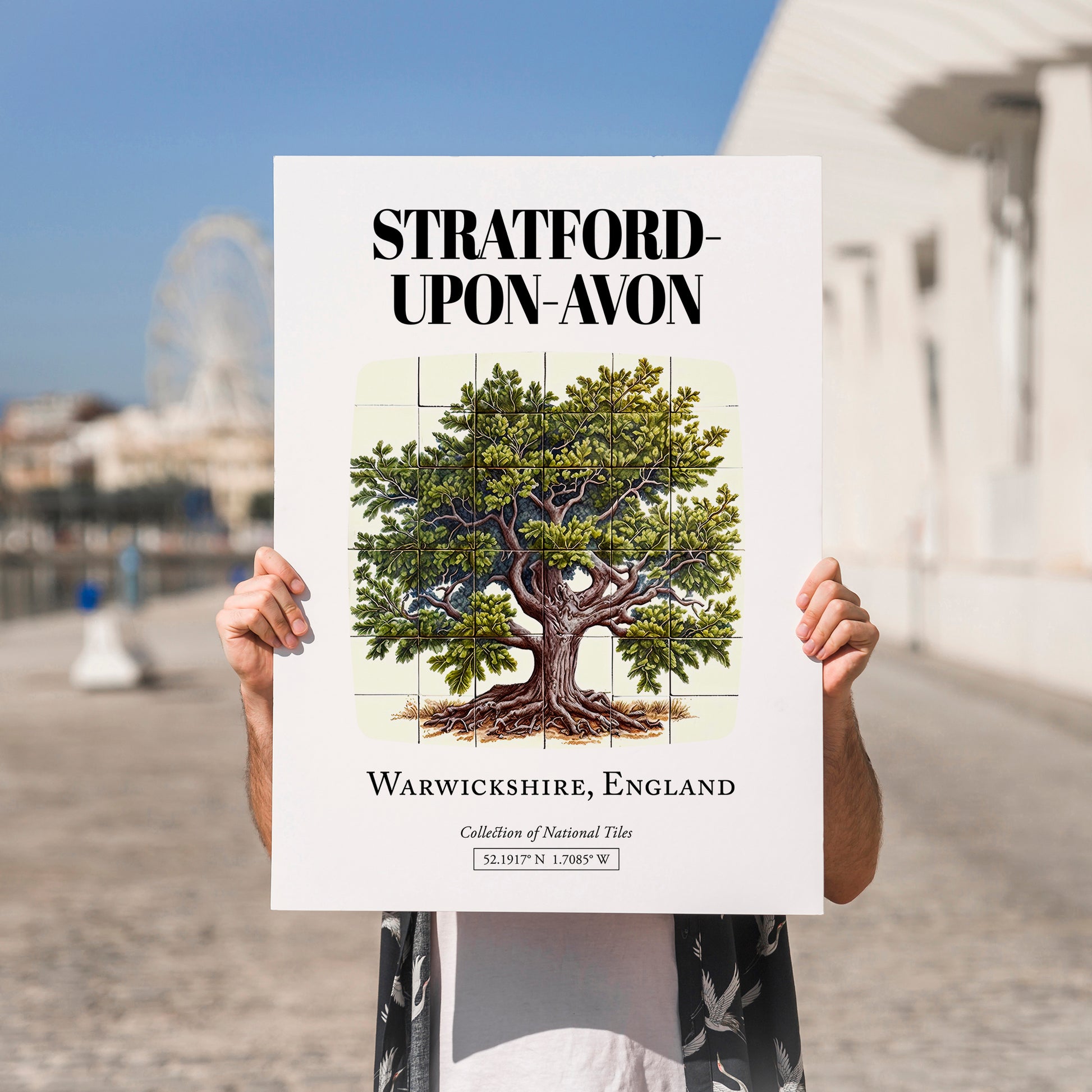 Stratford-upon-avon, England – Travel Poster, no-text version framed in wood