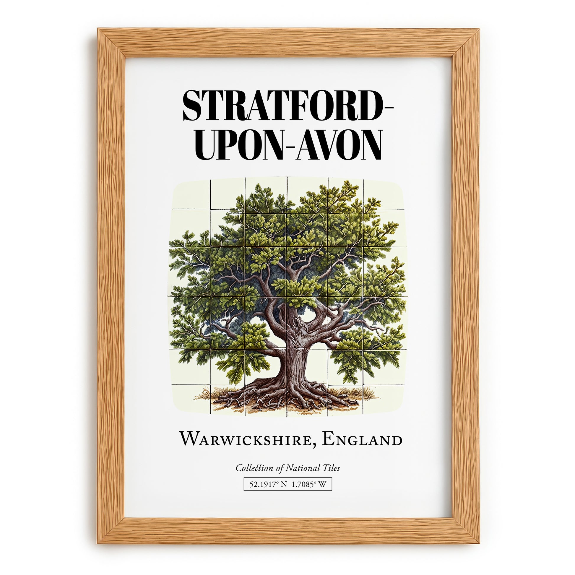 Stratford-upon-avon, England – Travel Poster, set in oak frame