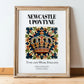 Newcastle Upon Tyne, England – Travel Print, in wooden frame leaning on the floor