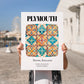 Plymouth, England – Travel Destination Art, no-text version framed in wood