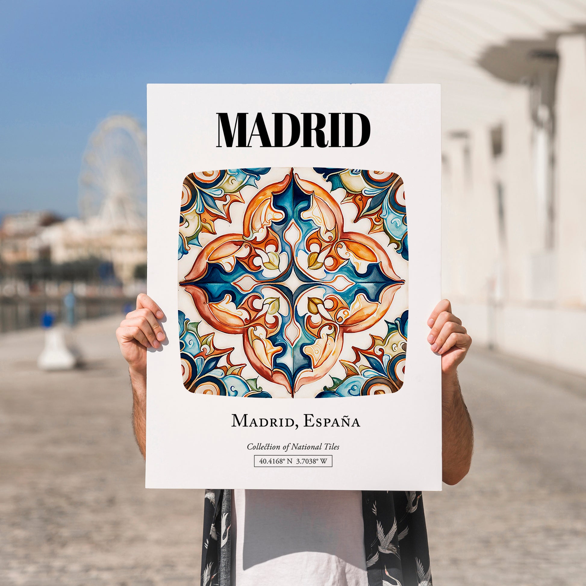 Madrid, Spain – Dream Destination Decor, no-text version framed in wood