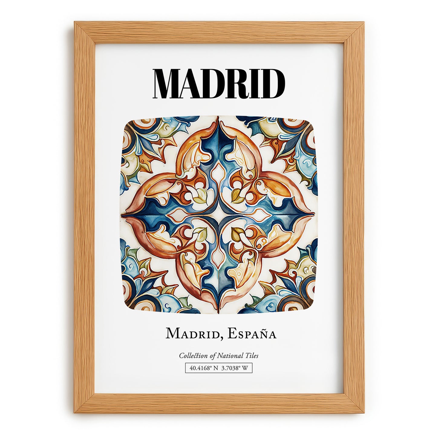 Madrid, Spain – Dream Destination Decor, set in oak frame