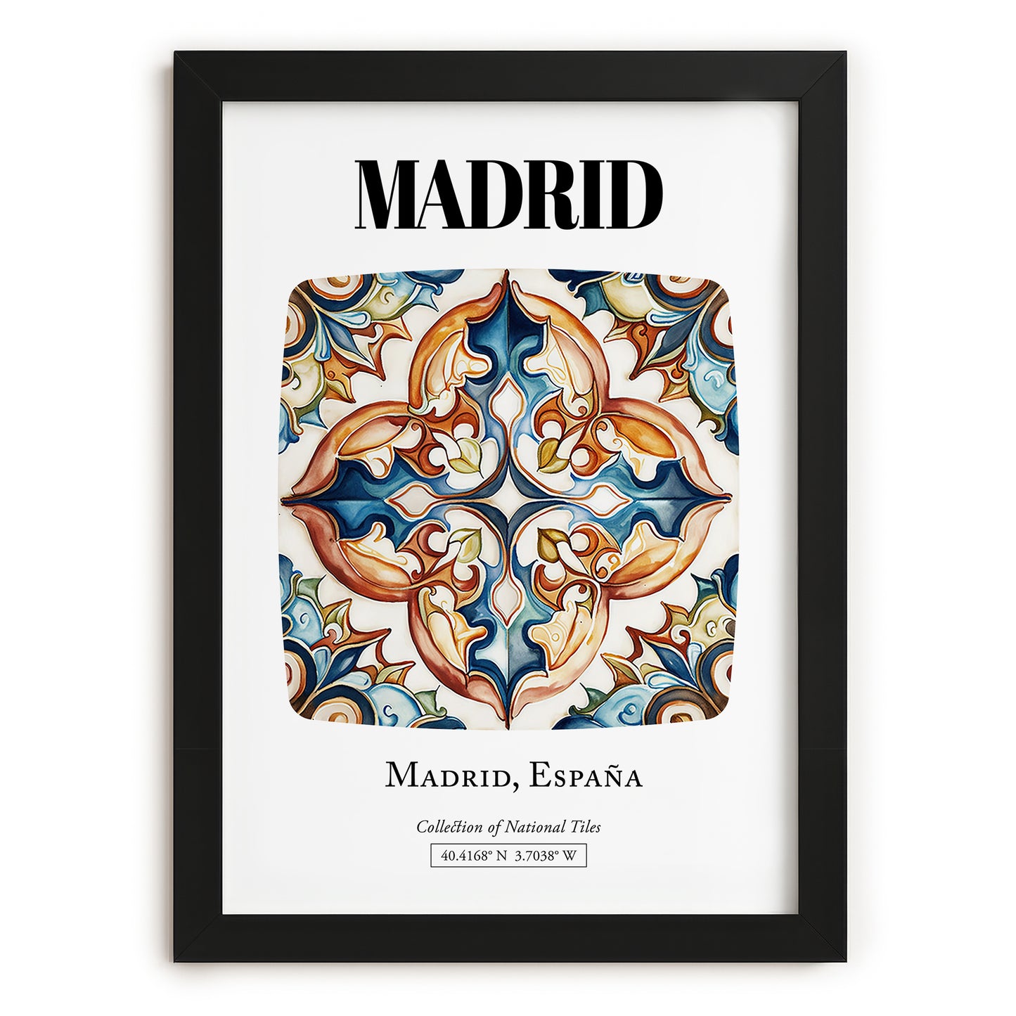 Madrid, Spain – Dream Destination Decor, in sleek black frame