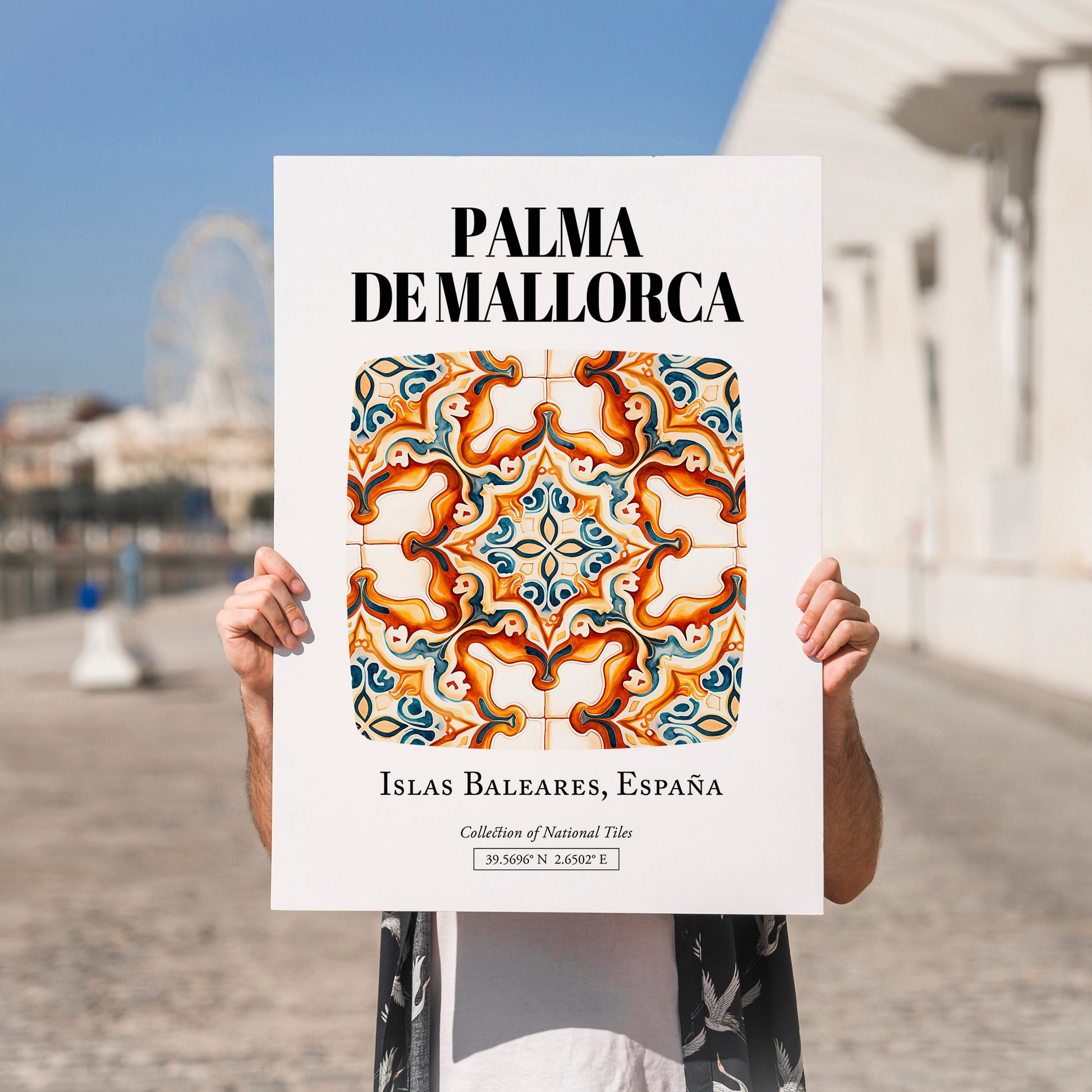 Palma De Mallorca, Spain – Travel Print, no-text version framed in wood