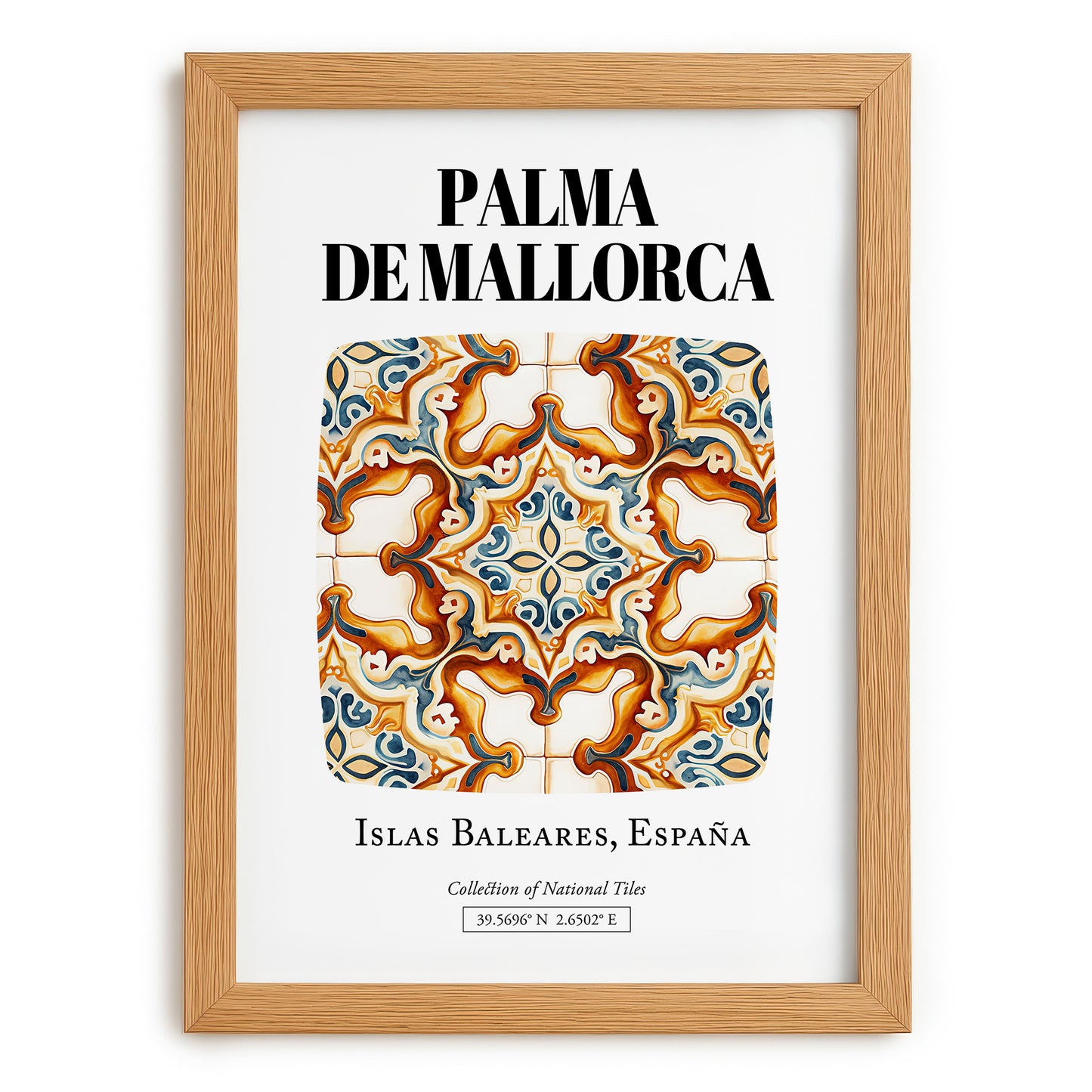 Palma De Mallorca, Spain – Travel Print, set in oak frame