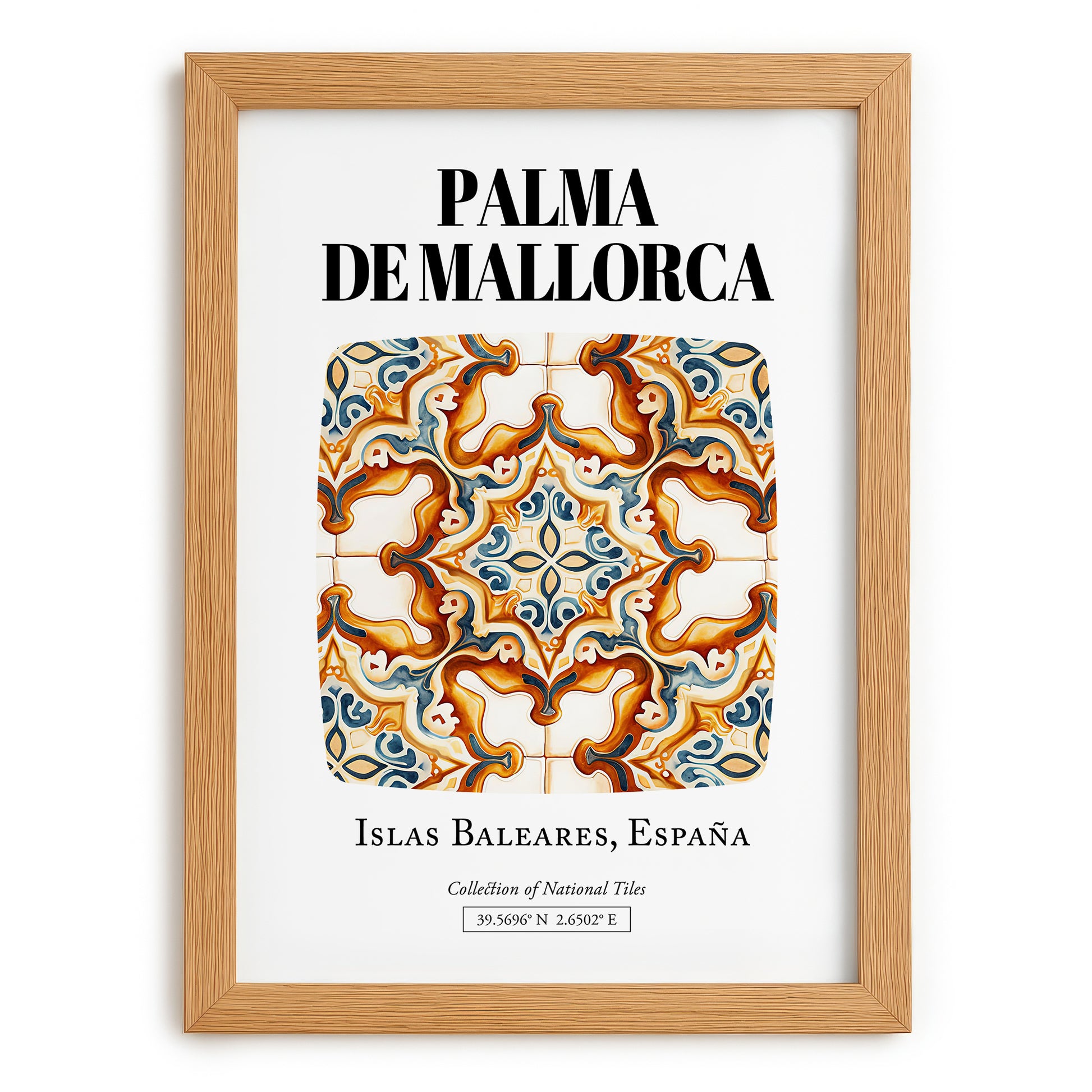 Palma De Mallorca, Spain – Travel Print, set in oak frame