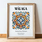 Málaga, Spain – Travel Wall Decor, in wooden frame leaning on the floor