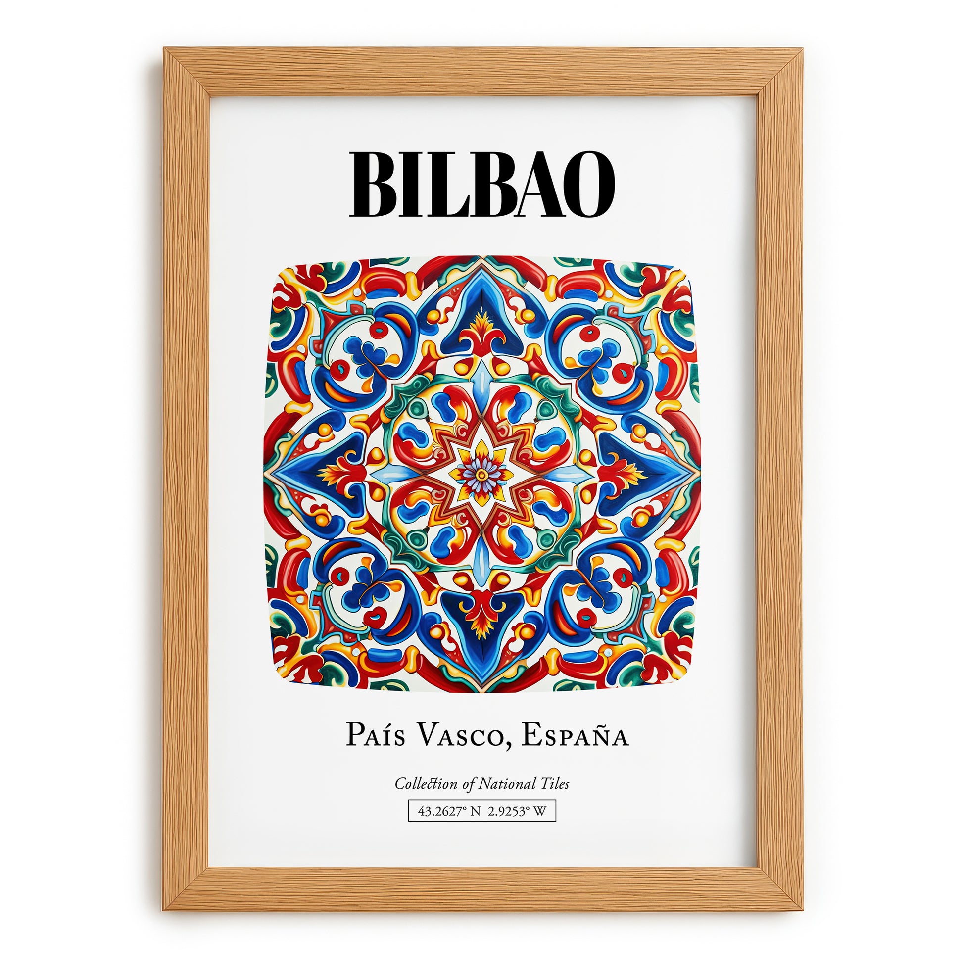 Bilbao, Spain – Travel Memories Wall Print, set in oak frame