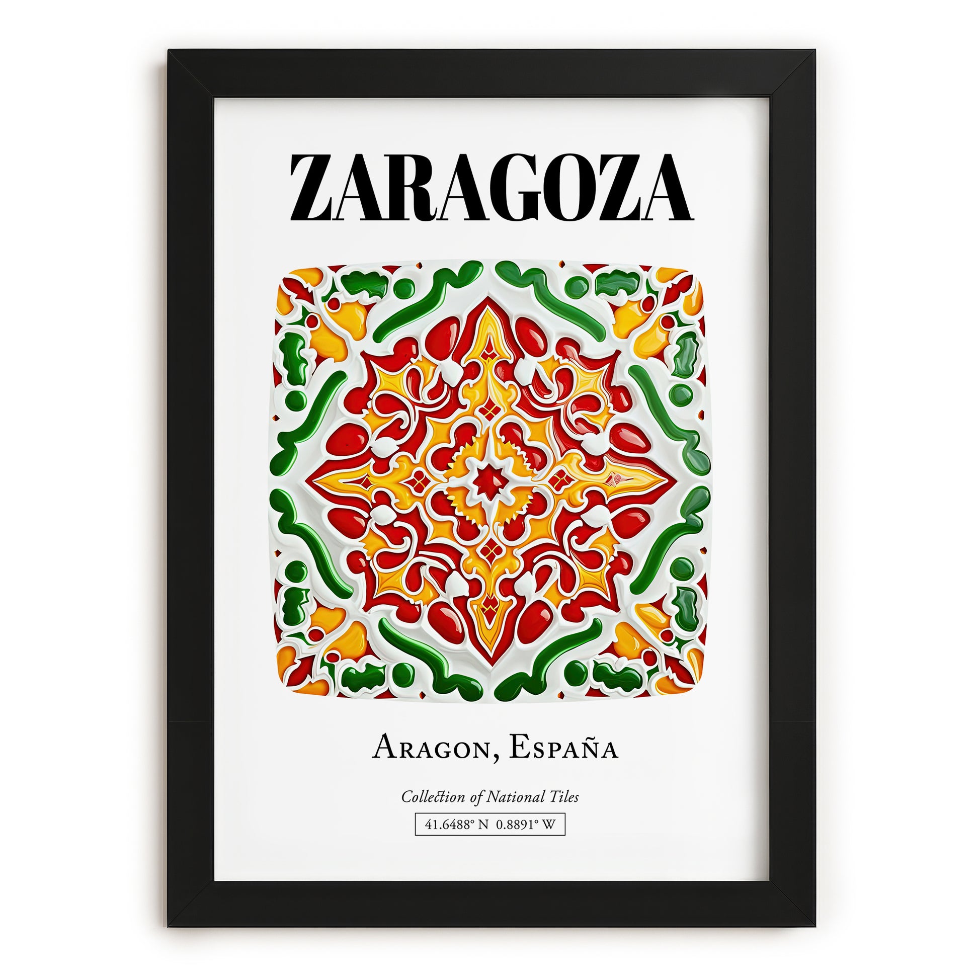 Zaragoza, Spain – Travel Poster, in sleek black frame