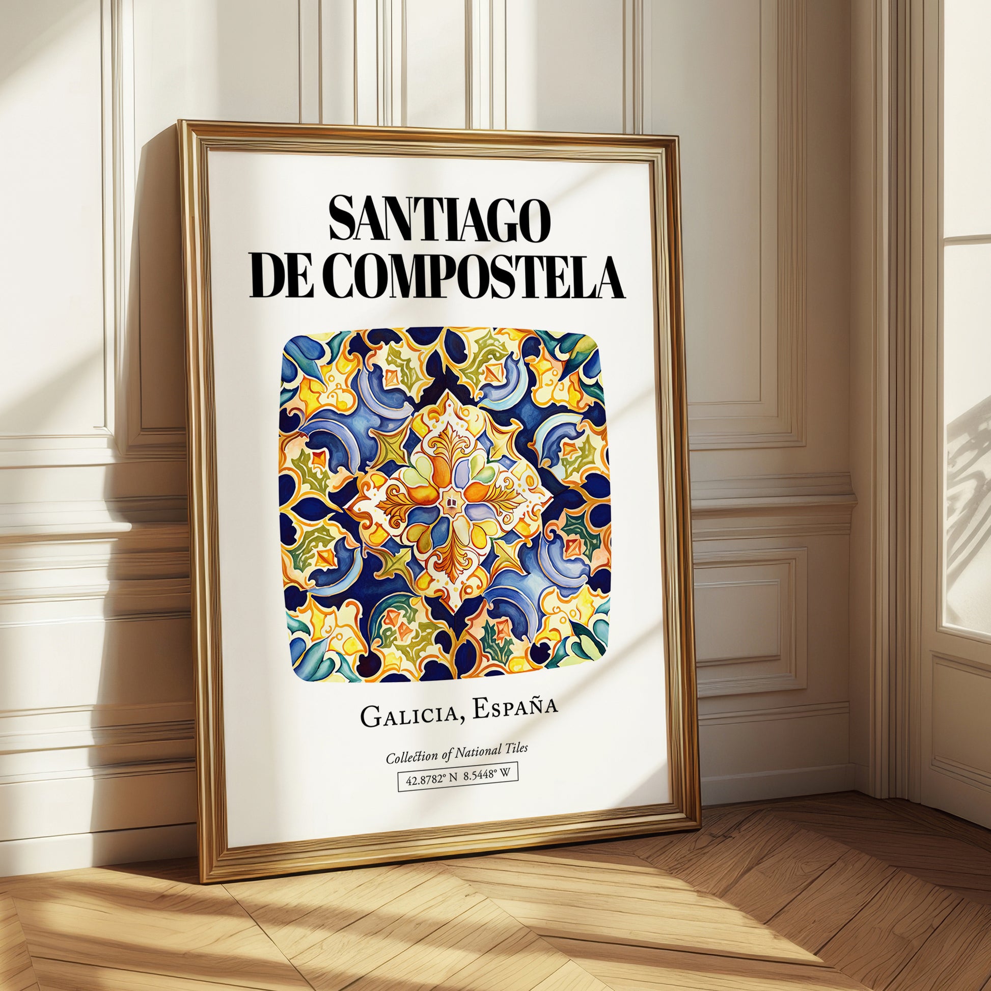 Santiago De Compostela, Spain – Travel Memories Wall Print, styled in a charming Paris street view