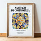 Santiago De Compostela, Spain – Travel Memories Wall Print, in wooden frame leaning on the floor