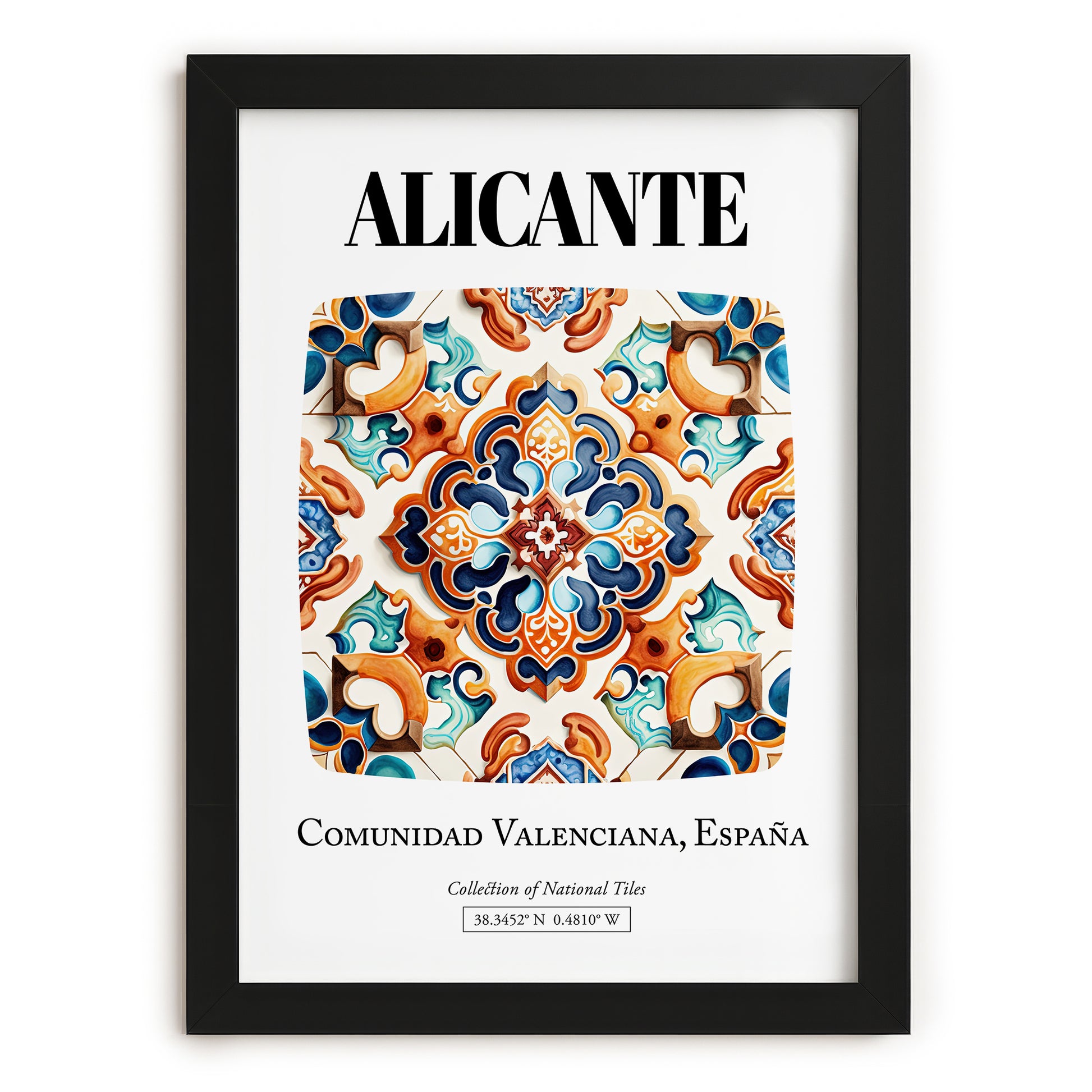 Alicante, Spain – Minimalist Travel Print, in sleek black frame