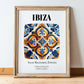 Ibiza, Spain – Historic Cities Art Print, in wooden frame leaning on the floor