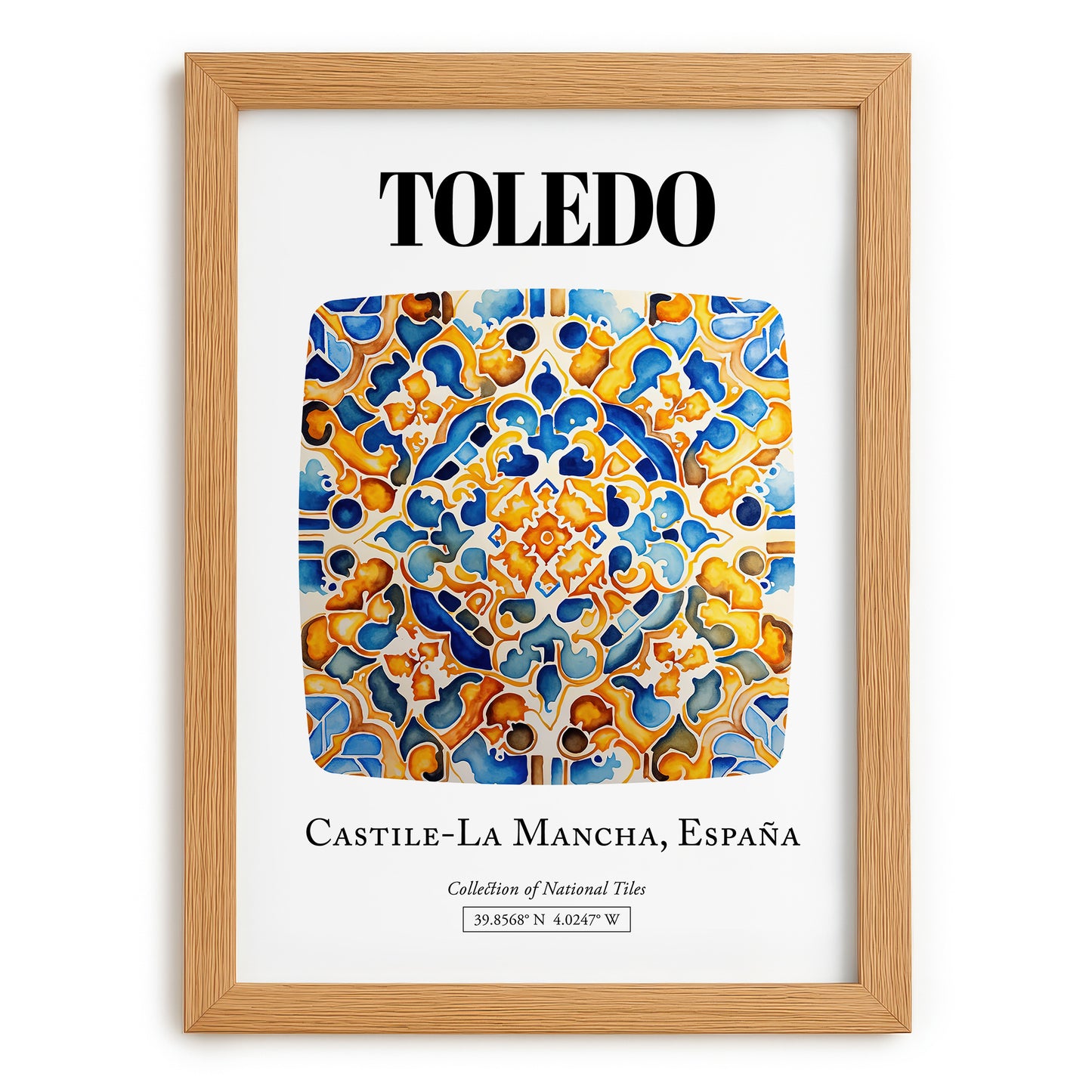 Toledo, Spain – Travel Memories Wall Print, set in oak frame