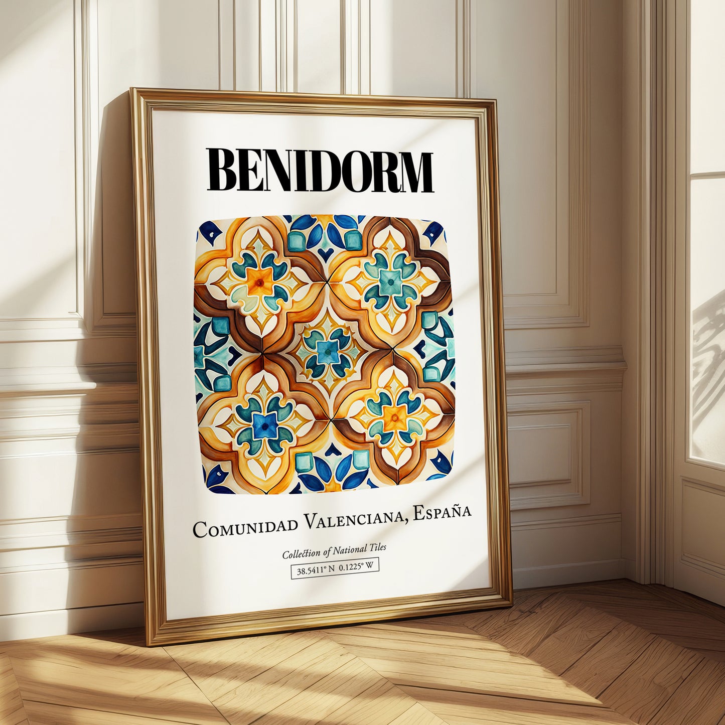 Benidorm, Spain – Retro Travel Poster, styled in a charming Paris street view