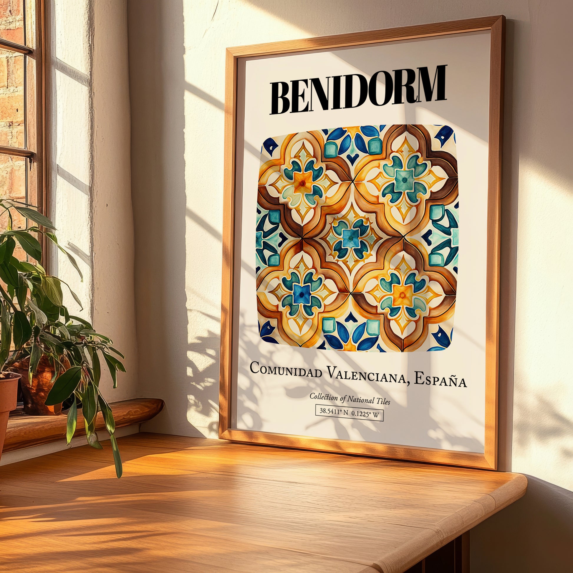 Benidorm, Spain – Retro Travel Poster, clean layout with no caption