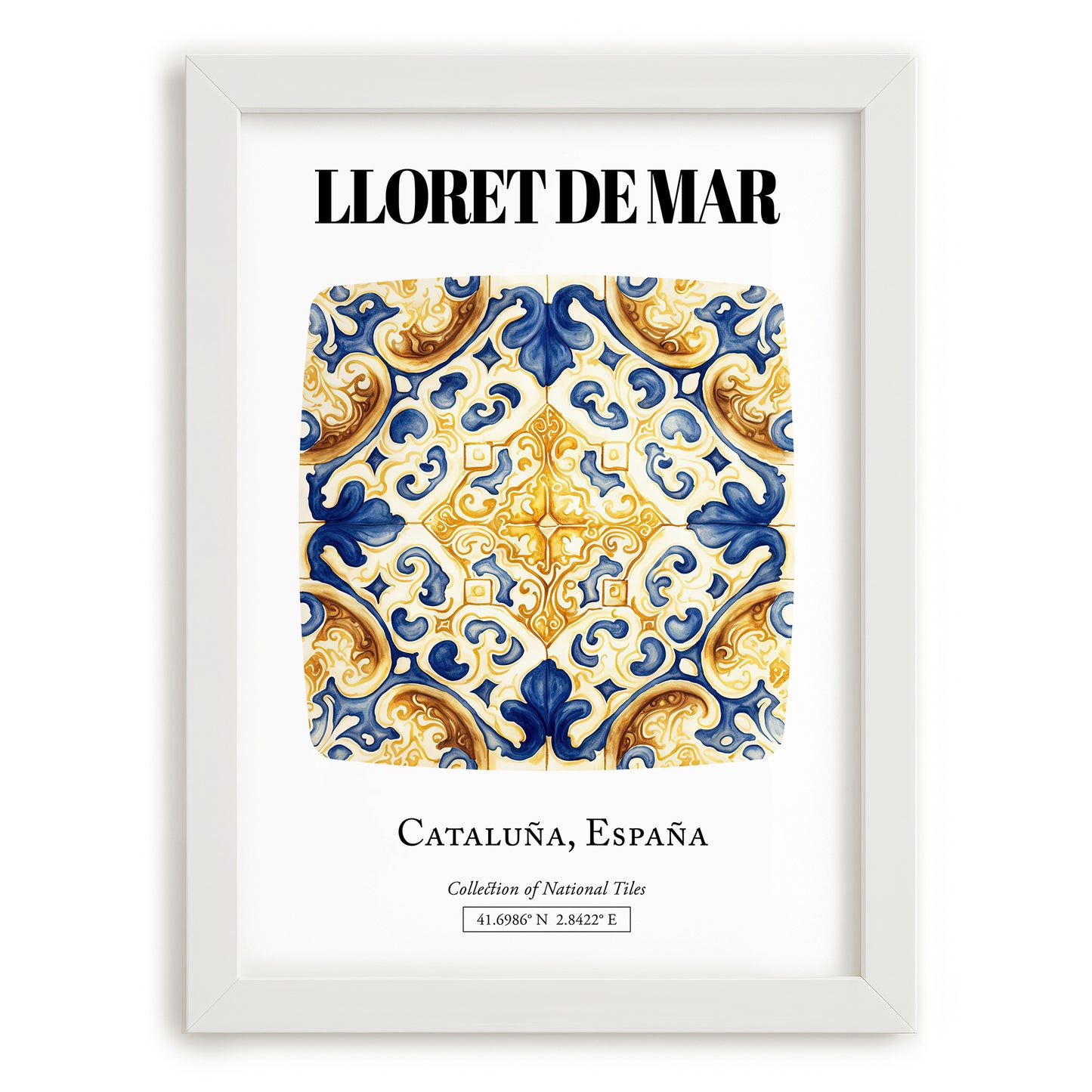 Lloret De Mar, Spain – Vintage Travel Poster, placed in minimal white frame
