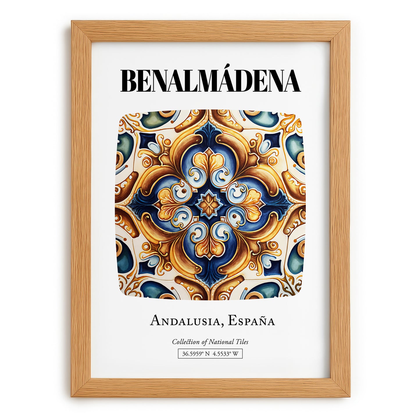 Benalmádena, Spain – National Pride Wall Decor, set in oak frame