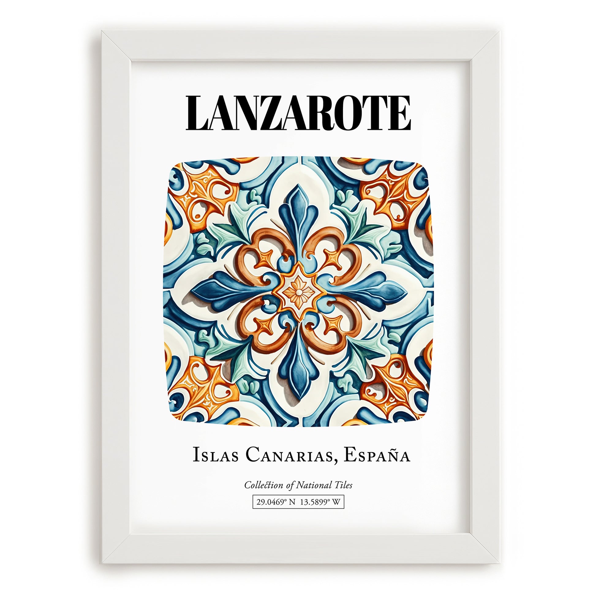 Lanzarote, Spain – Wanderlust-Inspired Poster, placed in minimal white frame