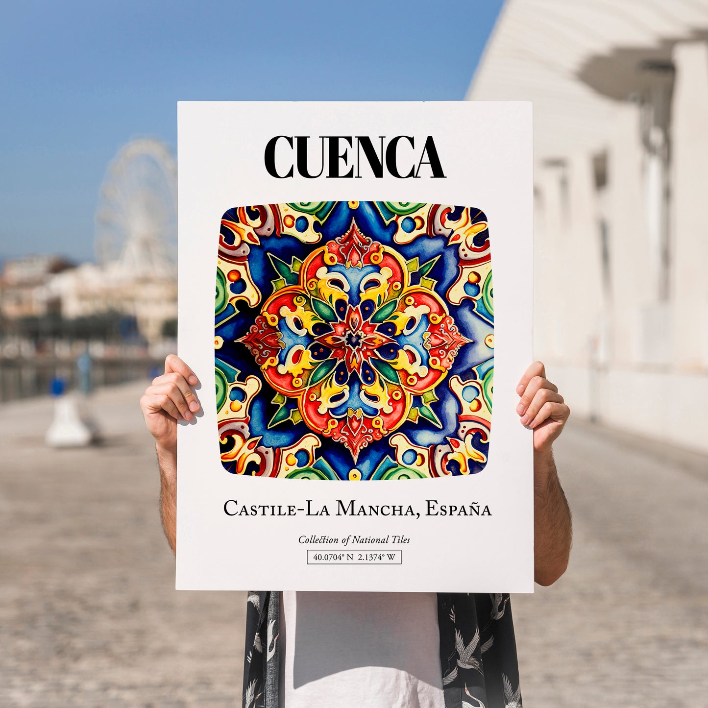Cuenca, Spain – Travel Print, no-text version framed in wood