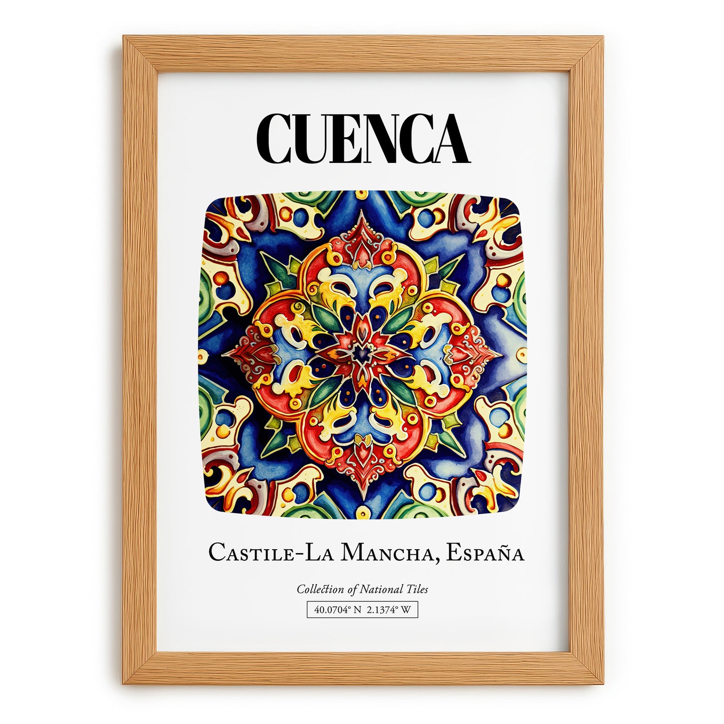 Cuenca, Spain – Travel Print, set in oak frame