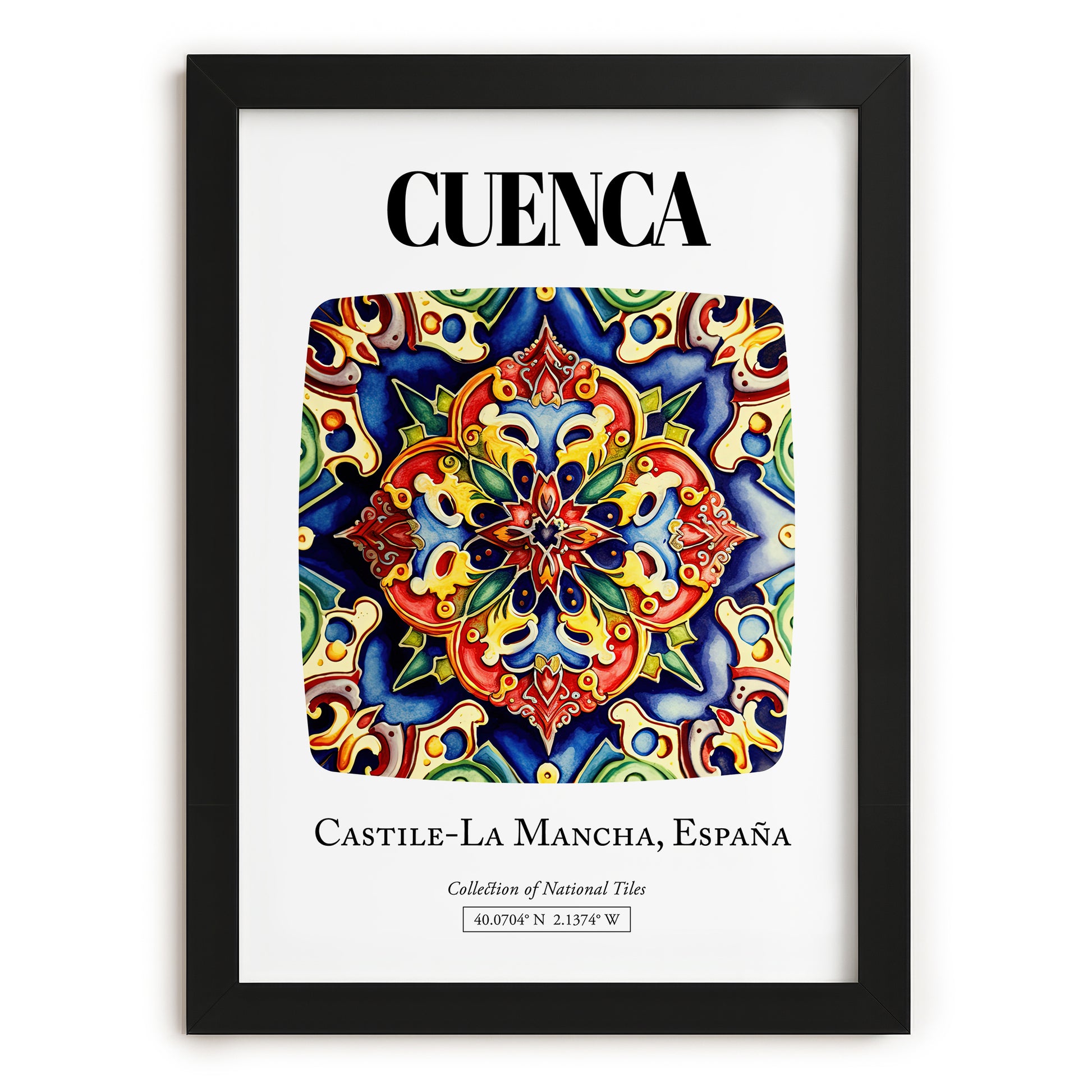 Cuenca, Spain – Travel Print, in sleek black frame