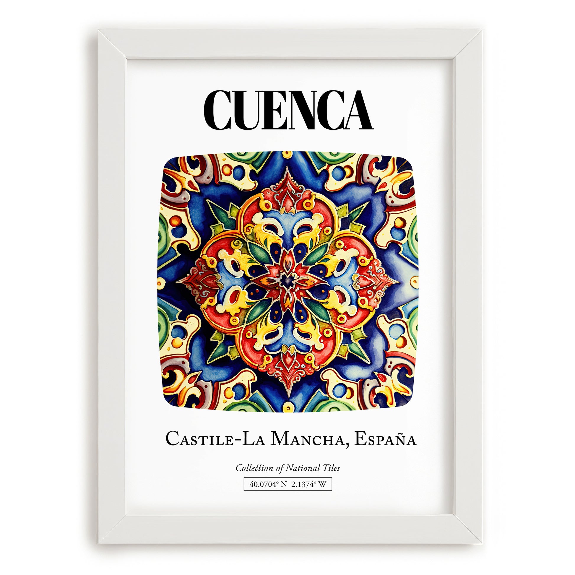 Cuenca, Spain – Travel Print, placed in minimal white frame